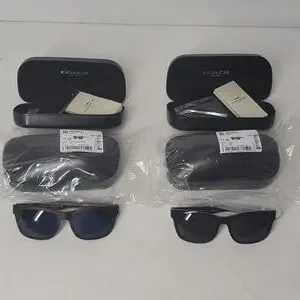 Coach L1641 Hudson Rectangle Sunglasses MATTE DARK TORTOISE /BLUE (5681) Coach | Accessories | Coach L641 Hudson Rectangle Sunglasses  main image 4